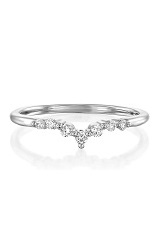 beautiful natural diamond v shaped chevron solid white gold baby ring